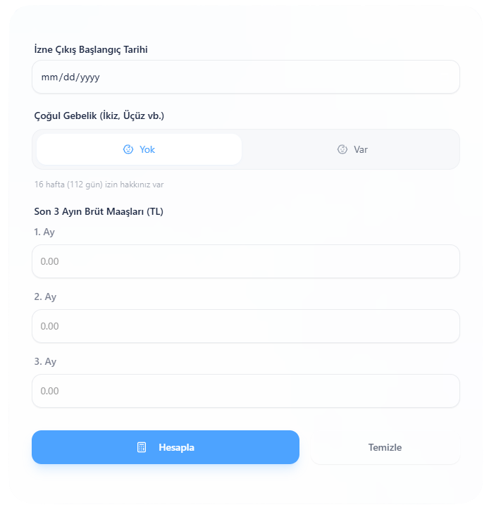 Doğum İzni Hesaplama